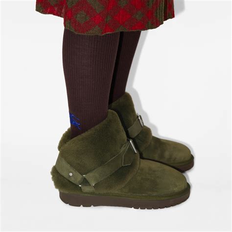 burberry shearling lined boots|Suede and Shearling Chubby Boots in Loch .